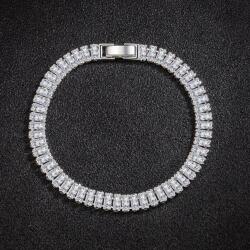 Браслет женский из серебра 925 пробы с кристаллами циркония, 18 см