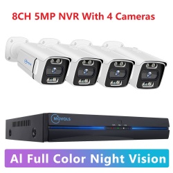MOVOLS 8CH 5MP 8MP POE камера безопасности Система двухсторонняя аудио 8MP NVR комплект CCTV наружная IP камера H.265 P2P видео наблюдение набор