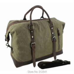 Винтажные военные холщовые Кожаные мужские сумки для путешествий, ручная кладь, мужские спортивные сумки, большая дорожная сумка для выходных, ночная сумка
