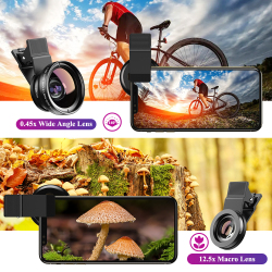 Комплект объективов APEXEL для телефона, 0,45x Супер широкоугольный и 12,5x Макро микро объектив, HD Объективы для камеры для iPhone 6S 7 Xiaomi и других сотовых телефонов