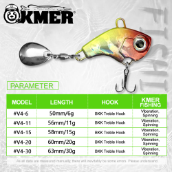 Рыболовные приманки KMER V4, балансир, зимний джиг-Спиннер, Спиннер, Вибрирующая опускающаяся модель, оборудование для ловли щуки и Судака, аксессуары, Снасть