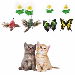 Игрушка для кошек электрическая вращающаяся на 360 питомцев, красочная бабочка, птица, сиденье, забавные игрушки для животных для кошек и котят, интеллектуальная