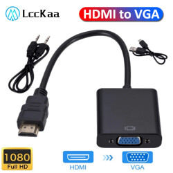 Преобразователь HD 1080P HDMI в VGA, кабель HDMI с аудио источником питания, Переходник HDMI «папа» в VGA «мама» для PS4, ТВ-приставки, xbox, ТВ, ноутбука
