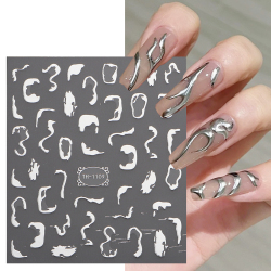 Металлические линейные наклейки для ногтей 3D Серебряные Золотые Шипы лоза изогнутая полоса полосатая лента крутящиеся Слайдеры для маникюра клейкие гелевые наклейки для дизайна ногтей
