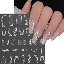 Металлические линейные наклейки для ногтей 3D Серебряные Золотые Шипы лоза изогнутая полоса полосатая лента крутящиеся Слайдеры для маникюра клейкие гелевые наклейки для дизайна ногтей