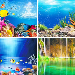 Фотофон для аквариума, 3d-наклейка для аквариума, двусторонний плакат для морских растений, аксессуары для украшения аквариума