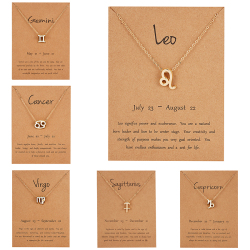 Женское элегантное ожерелье со знаками Зодиака, 12 созвездий, подвеска, цепочка золотого цвета, чокер, ожерелья для женщин, ювелирные изделия из картона