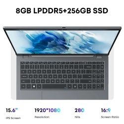 Ноутбук CHUWI GemiBook Plus, 16 ГБ LPDDR5 512 ГБ SSD Intel Alder Lake N100 15,6 дюймов FHD 1920*1080 WiFi 6 Windows 11 ноутбуки