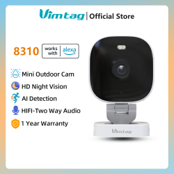 VIMTAG 4-мегапиксельная камера безопасности, камера видеонаблюдения wifi,уличная водонепроницаемая IP-камера наблюдения, ночное видение 10 м, двусторонняя аудиосвязь, обнаружение AI, работает с Alexa,видеоняня