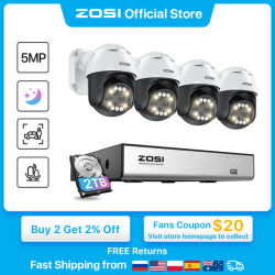 ZOSI 8MP 5MP PTZ PoE CCTV камеры безопасности системы AI лицо человека транспортного средства обнаружения 4K 8CH расширение 16CH NVR видеонаблюдения IP камеры