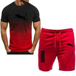 Летний спортивный комплект, мужской модный комплект из двух предметов, спортивный, для фитнеса, бега, повседневные шорты с коротким рукавом