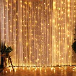 Рождественские огни, гирлянда-занавеска, фотоэлемент, рождественские подарки, новый год 2024, Декор