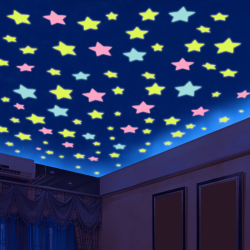 Наклейки на стену в виде звезд, светящиеся в темноте (50 шт.)