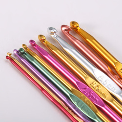 22 шт., набор разноцветных алюминиевых крючков для вязания
