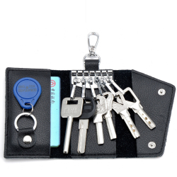 Брелок для ключей из натуральной кожи, для мужчин и женщин, органайзер, отделение для ключей от машины бумажник ключница, чехол для ключей, мини-сумка для карт