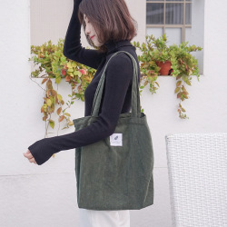 Вельветовая женская сумка для покупок, тканевый экологически чистый многоразовый складной экологически чистый тоут для продуктов
