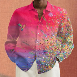 Мужская рубашка с длинным рукавом, рубашка с откидным воротником и пуговицами, с 3d-абстрактным 3D-принтом, весна-осень