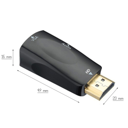 Переходник HDMI (штекер)/VGA (гнездо), аудиокабель, конвертер, FHD 1080P 720P 480P, ПК, ноутбука, ТВ-приставки, компьютера, дисплея, проектора