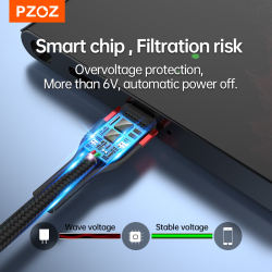 PZOZ USB Type C Кабель Провод для быстрой зарядки Кабель USB C 2M 3M Для Samsung S20 S21 Xiaomi Mi 10 11 Redmi Note 9 Pro Мобильный телефон USBC TypeC Зарядное устройство