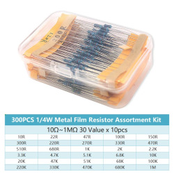 Набор металлических пленочных резисторов, 1/4 Вт, 30 значений, яркость 10 Ом ~ 1 м, Сопротивление 1%, набор резисторов, электронные компоненты «сделай сам»