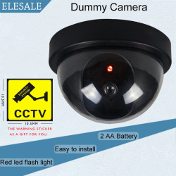 Купольная камера видеонаблюдения, креативная черная пластиковая мигающая поддельная камера, питание от AA батареек, система безопасности