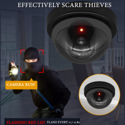 Купольная камера видеонаблюдения, креативная черная пластиковая мигающая поддельная камера, питание от AA батареек, система безопасности