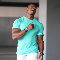 Новинка 2023, Мужская футболка с коротким рукавом для тренировок Gym, хлопковые футболки для бега и фитнеса, уличная одежда, одежда в стиле хип-хоп