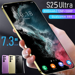 S25 Ultra Мобильные телефоны 7.3 HD Экран Смартфон Оригинальный 22 ГБ + 2 ТБ 4G 5G Dual Sim Celulares Android Разблокированный 8000 мАч S24 Ultra