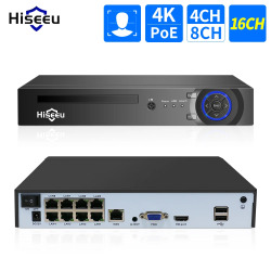 Hiseeu H.265+ 4CH 10CH 16CH POE NVR для IP-камеры видеонаблюдения