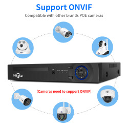 Hiseeu H.265+ 4CH 10CH 16CH POE NVR для IP-камеры видеонаблюдения