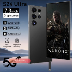 Смартфон S24 Ultra, оригинальные мобильные телефоны 7,3 дюйма Celulares Android, разблокированные мобильные телефоны 5G Dual Sim, глобальная версия