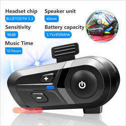 Беспроводная гарнитура Bluetooth 5.3 для мотоциклетного шлема