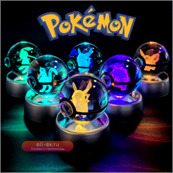 Хрустальная лампа с покемонами-Pikachu Gengar Mewtwo Base