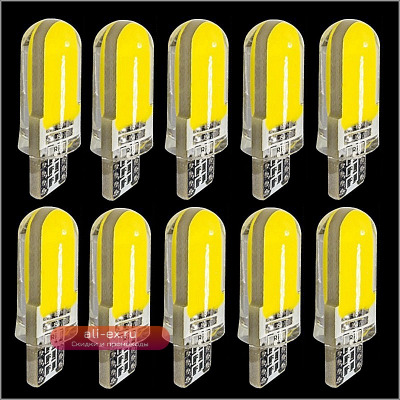 10 шт. T10 W5W 2825 WY5W 12 чипов COB светодиодный силикагель водонепроницаемый клиновой светильник 501 силиконовый корпус автомобильный габаритный фонарь автоматический поворот боковой лампы