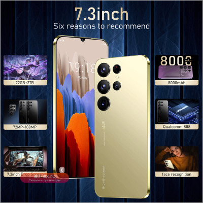 S25 Ultra Мобильные телефоны 7.3 HD Экран Смартфон Оригинальный 22 ГБ + 2 ТБ 4G 5G Dual Sim Celulares Android Разблокированный 8000 мАч S24 Ultra