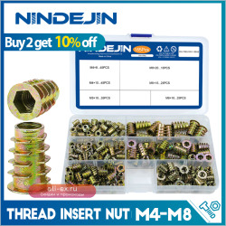 NINDEJIN набор резьбовых гаек из цинкового сплава M4 M5 M6 M8 185 шт