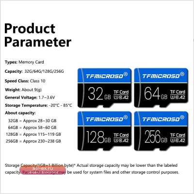 Карта Памяти TFMicroSD 32 ГБ, 64 ГБ, 128 ГБ, 256 ГБ U3 C10 Mini SD/TF Для Телефонов Nintendo Switch, Камер, 4K