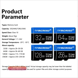 Карта Памяти TFMicroSD 32 ГБ, 64 ГБ, 128 ГБ, 256 ГБ U3 C10 Mini SD/TF Для Телефонов Nintendo Switch, Камер, 4K