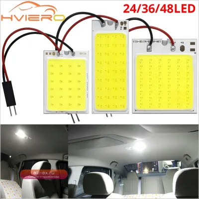 Белый Красный T10 W5w Cob 24SMD 36SMD 48SMD Автомобильный светодиодный светильник для лицензийной панели Автоматический интерьер Лампы для чтения Багажник Festoon Light