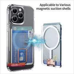 Прозрачный Магнитный Чехол-кошелек Magsafe Для iPhone 16 Pro Max 15 14 13 12 11 С Прочной Клейкой Складной Подставкой И Слото...