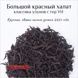 Улун сильной обжарки "Да Хун Пао" Большой красный халат, 2024, Уишань, 100 г.