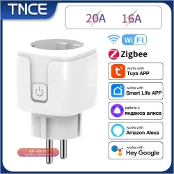 TNCE Smart Wi-Fi/Zigbee Розетка, Вилка Европейского Стандарта, 16/20 А