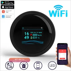 Tuya Wi-Fi Детектор Природного Газа Умный Дом Сигнализация Угарного Газа Цифровой ЖК-дисплей Температуры Кухонная Система Пре...