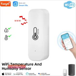 Датчик Температуры И Влажности Tuya Wi-Fi, Внутренний Монитор С Батарейным Питанием И Голосовым Управлением Alexa Google Home