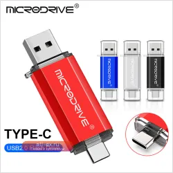 USB-флешка типа C OTG 2 в 1 USB 2.0 Micro USB Pen Drive 128 ГБ 64 ГБ 32 ГБ 16 ГБ 8 ГБ 4 ГБ Флэш-накопитель