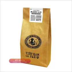 Arabica Black V.I.P. VNC - Кофе свежей обжарки, Вьетнам, 250 г, 500 г, 1 кг - 100% Арабика, темная обжарка