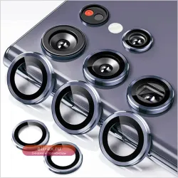Кольцо Matel для камеры Samsung Galxy S24 Ultra S23 FE Plus S24+ S22 S25 ультра Задняя линза из закаленного стекла Защитная крышка Задняя крышка