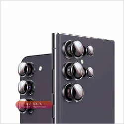 Кольцо Matel для камеры Samsung Galxy S24 Ultra S23 FE Plus S24+ S22 S25 ультра Задняя линза из закаленного стекла Защитная крышка Задняя крышка