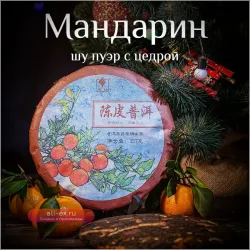 Шу Пуэр 357 «Мандарин» 2022, высшая категория, фабрика Гу И