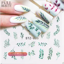 Наклейки для ногтей Full Beauty, зеленые, 1 шт.